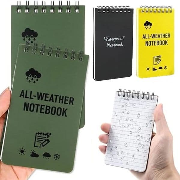 Waterproof Pocket Notebook Tactical All Weather Notepads With Lined Pages Spiral Mini Memo Pad Note Pads 250208a