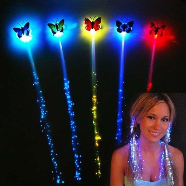 LED Sparkling Hair Weaving Luminous Hair New Hairstyle Decoration for Girls LED Toys New Year Party Christmas Gifts Random W250210