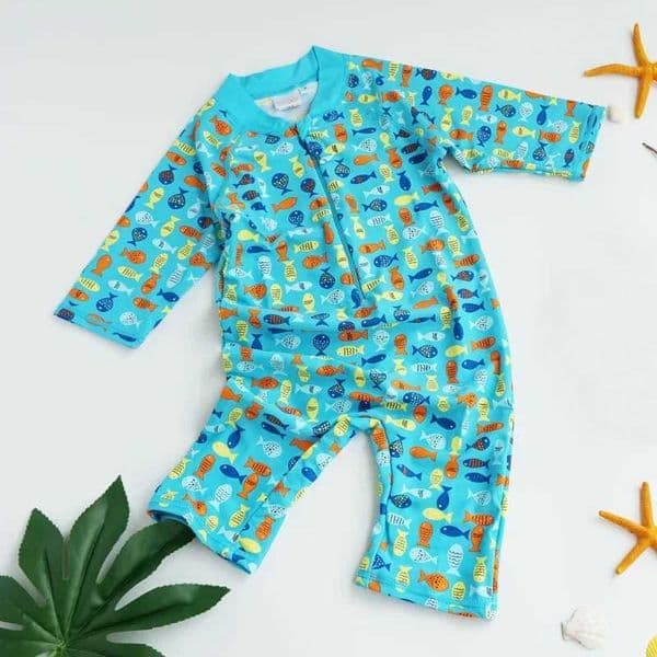 Boy Swimsuit cartoon fish Teenager Short Sleeve UPF50+ Children Swimwear Summer Kids Beach Wear Shorts Swimming 3-12 Years W250210