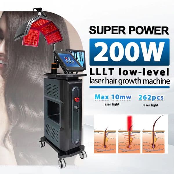 Advanced 5 in 1 Scalp Care 650nm Diode Laser Hair Growth 262 Beads Hair Thickening Spa Follicle Health Detection Luxury Scalp Hair Care Instrument