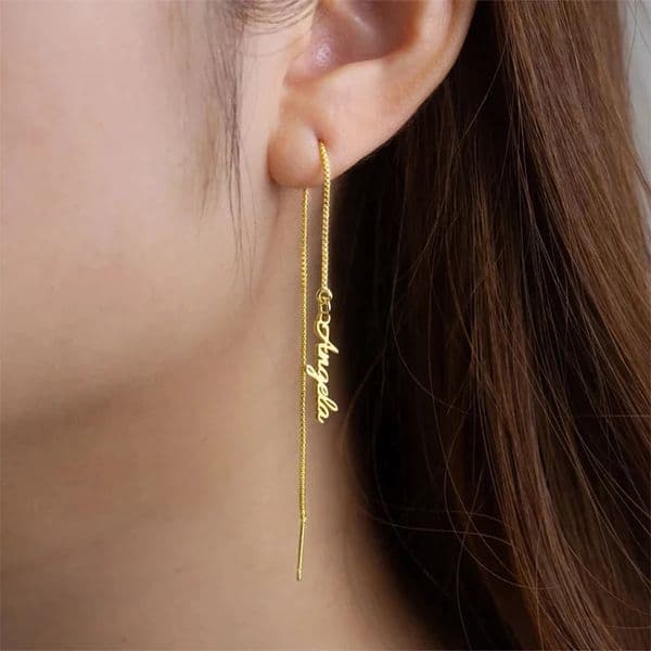 Customize Name Tassel Earrings A Pair Personalized Stainless Steel Pendant Earrings for Womens Custom Jewelry Stud Earrings 250210