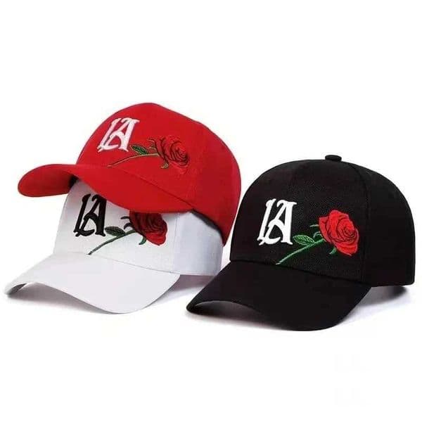 Ball Caps Unisex LA Rose Embroidery Baseball Caps Spring and Autumn Outdoor Adjustable Casual Hats Sunscreen Hat H25210