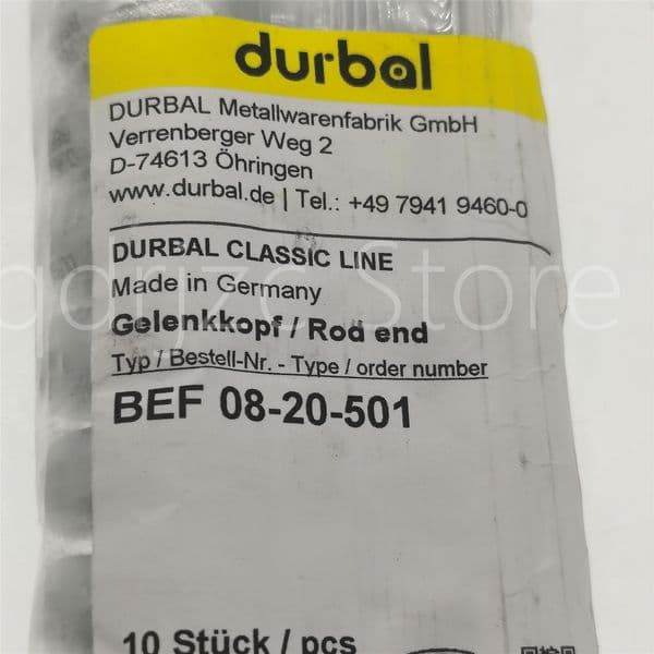 1PC DURBAL rod end joint bearing BEF08-20-501 positive thread M8 imported from Germany