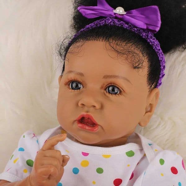 Labubu Outfit 22 Inch/55Cm Reborn African American Silicone Limbs Realistic Baby doll reborn Doll Soft Body Birthday Gift Girl Doll