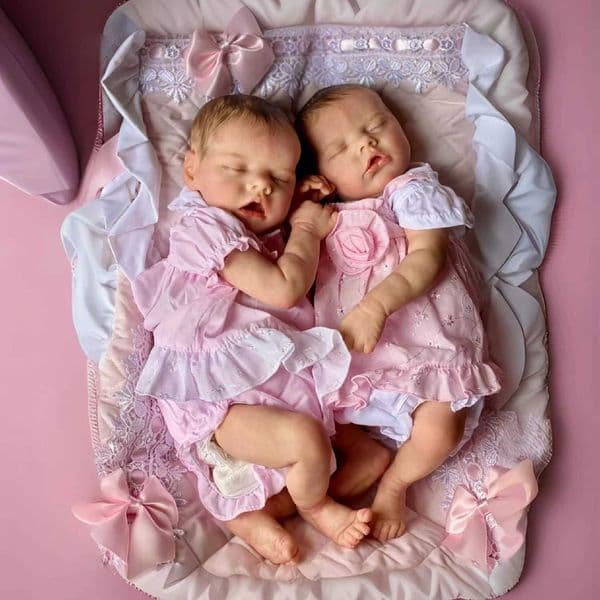 43cm Twin Full Silicone Vinyl Baby Reborn Girl Hair Paint Soft Touch 3D Painted Skin Newborn Doll X250210