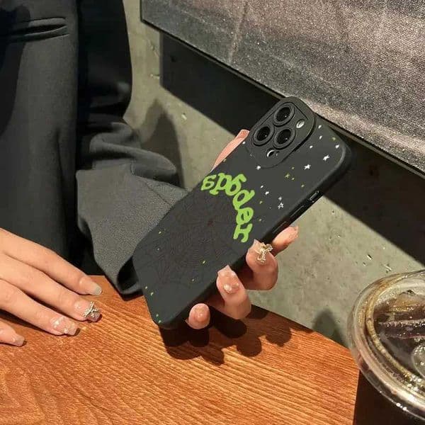 Cell Phone Cases Super Cool Spider Web English Case for iPhone 16 15 14 12 11 Pro Max XR XS 7 8 Plus Y2K Silicone Rubber Back Cover H250210