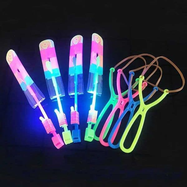 Game led glove And Toy 3/10Pcs Funny Luminous Slingshot Flying Arrow LED Light Up Flashing Dragonfly Glow For Kids Party Toys Gift To Brighten The Sky Designe