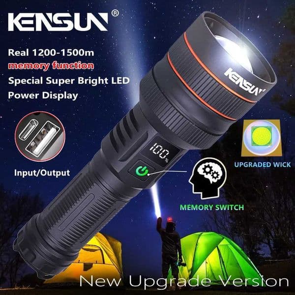 Bright Spotlight Long Range LED Flashlight Type-C Charging Strong Light Lamp Tactical Torch Waterproof Zoom Outdoor Lantern Z250211