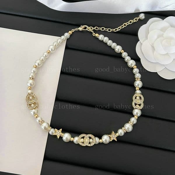 Classic Brand Letter Pendant Necklaces Rhinestone Diamond Necklace Crystal Chain Women Jewelry Accessories Couple Gift
