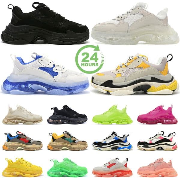 triple s designer shoes men women casual platform sneakers White Black Red Blue Green womens trainer Z260525