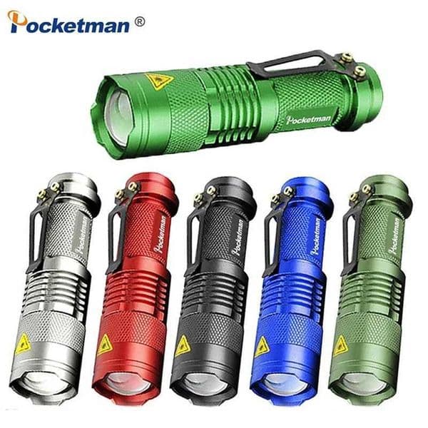 Mini Pocket Led Flashlight 2000LM Q5 LED Torch Belt Clip Zoomable 3-Modes Focus Torch Waterproof For Outdoor AA/14500 battery Z250211