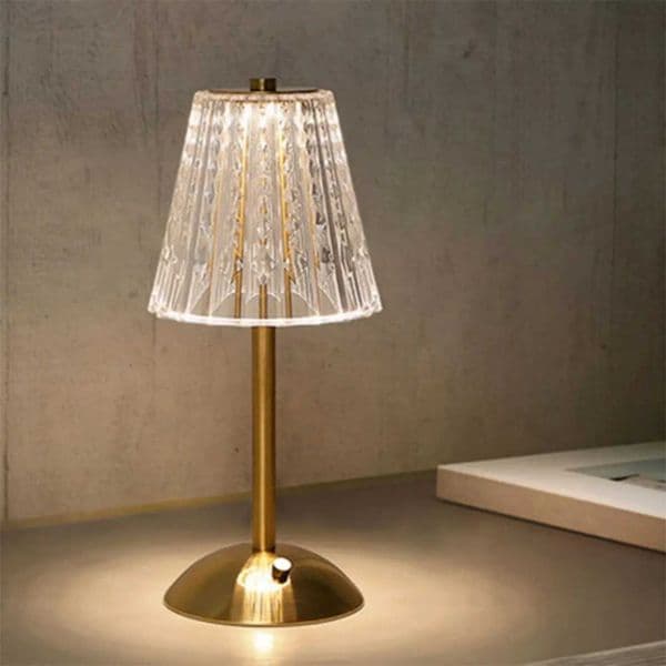 Crystal retro table lamp bedroom bedside lamp luxurious atmosphere lamp rechargeable dimming LED light Z250211