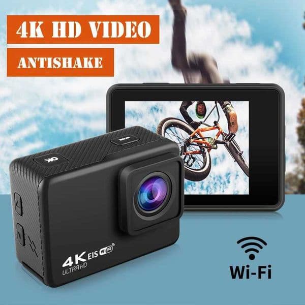 4K HD WIFI Action Camera 60Fps 170 degree Wideangle EIS Underwater Waterproof Anti-shake Camera Helmet Go Sports Pro Vlog Camera X250210