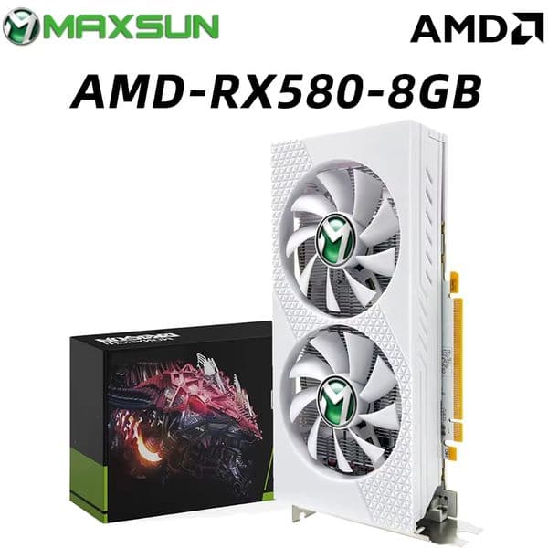 MAXSUN Brand New AMD RX580 8GB 2048SP Gaming Graphics Card GDDR5 256Bit PCI Express 3.0 16 Radeon GPU for Desktop Computer