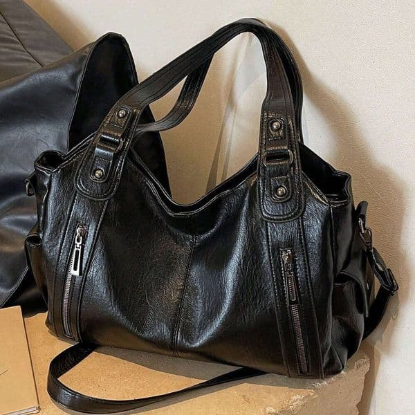 New high-end fashion bag with large capacity for cross carrying tote bag, trendy versatile leather handbag