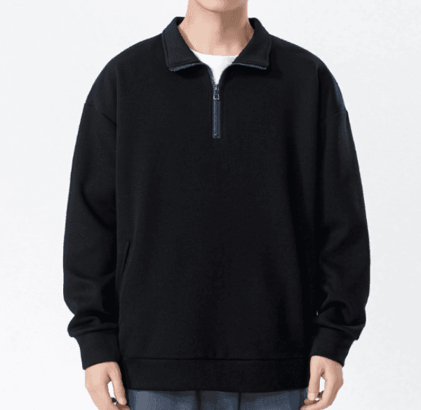 127 Turtleneck Sweatshirt for Men Autumn and Winter Thickened Loose Trendy Solid thumbnail 2
