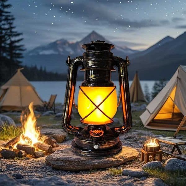 USB charging retro LED camping light hanging tent light portable horse light outdoor Kerosene 3 light mode lighting X250211