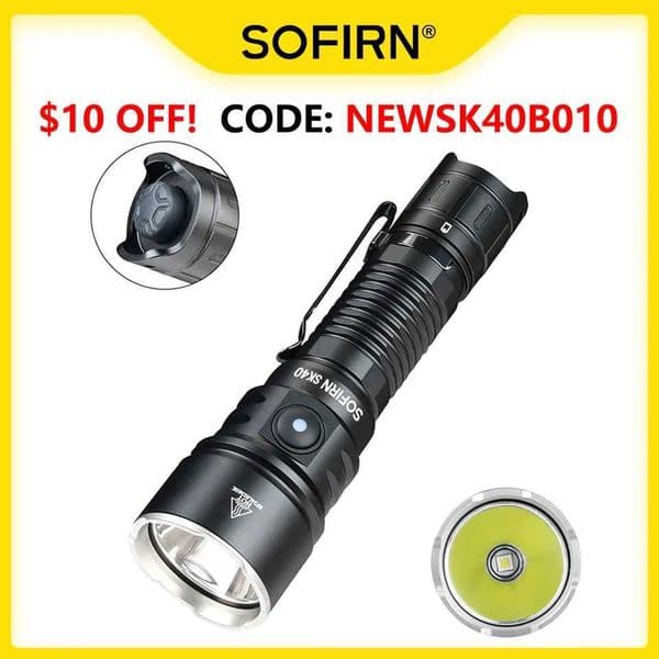 Sofirn SK40 3200lm Powerful Tactical Flashlight SFT70 LED Light 21700 USB C Rechargeable Long-distance 580m EDC Torch IP68 Lamp Z250211