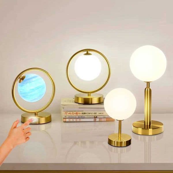 Nordic Glass Ball Desk Lamp With Touch Switch Used For Study Dressing Table Live Broadcast Lighting Bedroom Bedside Table Lamp Z250211