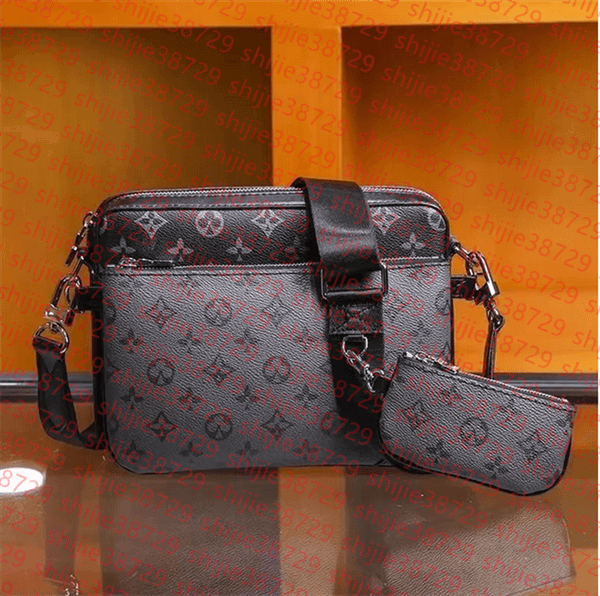 10A TOP Handbags Women Men Leather TRIO Messenger Bags Luxury Shoulder Bag Make up Bag Designer Handbag Tote Man's bag