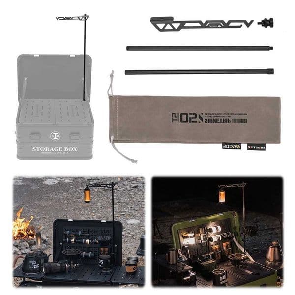 Camping Box Light Stand Camping Lantern Stand Aluminum Alloy Light Stand Pole Table Lantern Hanger for Outdoor Picnic X250211