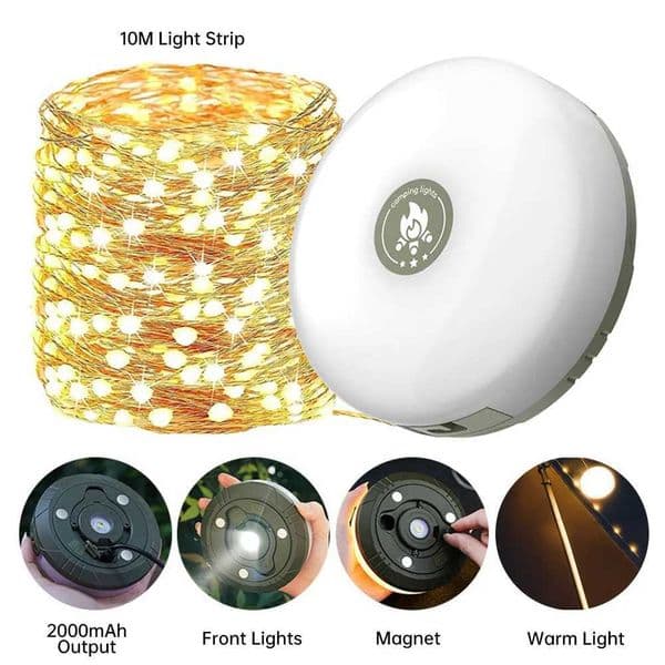 33 foot string lamp with camping light 2000mAh large capacity C-type charging 3-speed lighting mode X250211
