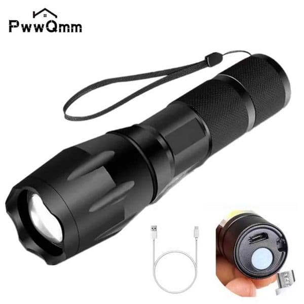 LED flashlight home outdoor travel wild adventure rechargeable zoom mini portable practical glare flashlight Z250211
