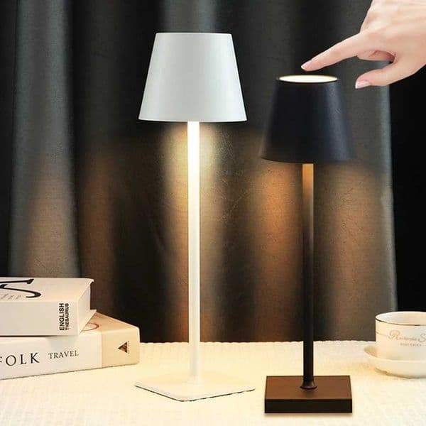 Rechargeable LED Table Lamp Touch Sensor Switch Desk Lamp Bar Restaurant Hotal Club Room Decor 3 Color Dimmable Eye Protection Z250211