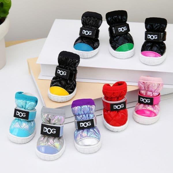 2026 New Cotton Shoes cologne Puppy Dog Boots Paw Protectors For Winter Snowy perfume Day Sole Thickened Wear Resistant New Electroplated Colors With Patent L