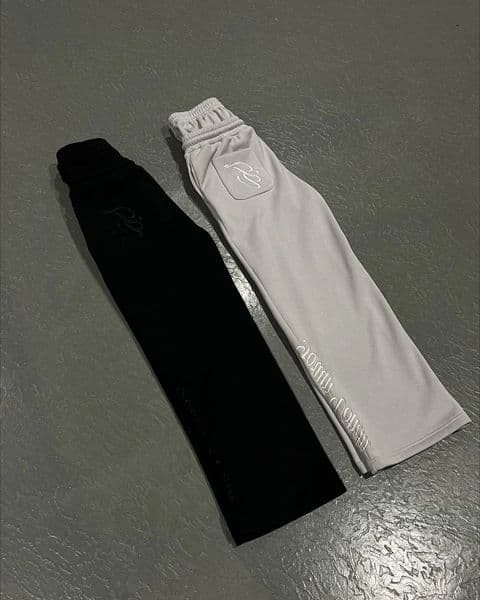 American Retro Double Layer Y2K Pants Mens Womens Solid Color Letter Graphic Embroidered Casual Baggy Sweatpants Z260314