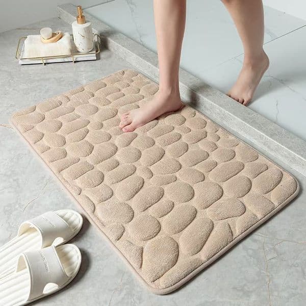 Bathroom floor mat small stone flannel floor mat household toilet bathroom dirt resistant and non slip floor mat 250212