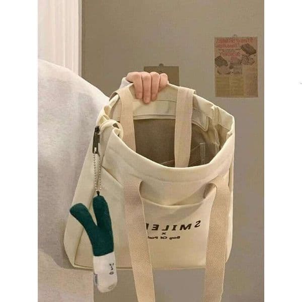 College Student Classroom Canvas Women 2025 New Casual Versatile Shoulder with Large Capacity for Work and Commuting Tote Bag