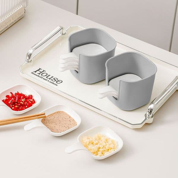 Household seasoning dish set kitchen pickle seasoning dipping dish bone spitting dish pot chili sauce vinegar dish 250211