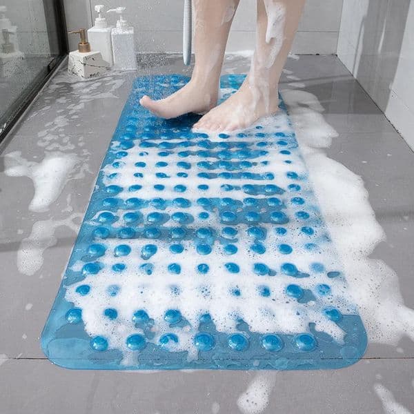 PVC Bathroom Non-slip Mat Bathtub Massage Mat Household Carpet Mat Shower Room Floor Mat with Suction Cup 100*40CM 250211