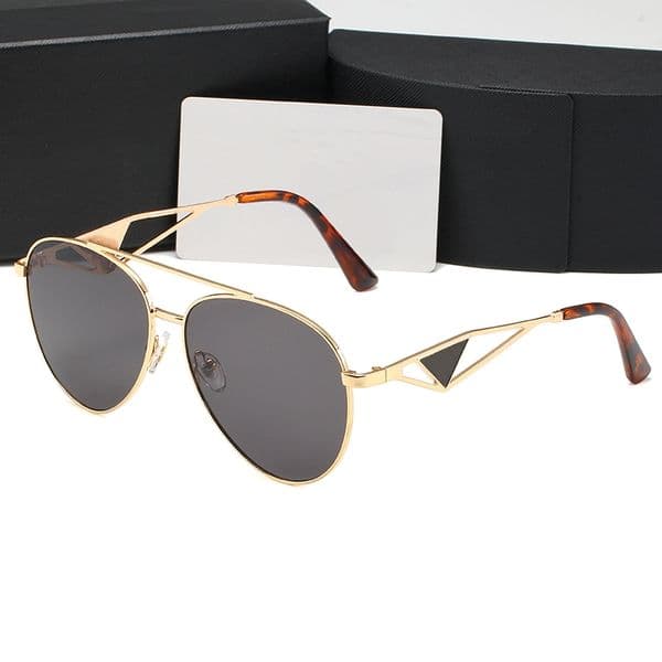 Top Luxury Pradliness Prarda Prafa Sunglasses Lens Designer Womens Mens Goggle Senior Eyewear Eyeglasses Frame Vintage Metal Sun Glasses With Box Rubber Legs