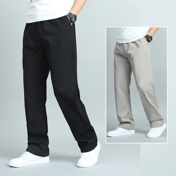 Big Size Mens Casual Cotton Trousers Loose Fit Straight Pants Multi Pocket Big Man Long Pants Mens Jogger Pants Summer Autumn 250211