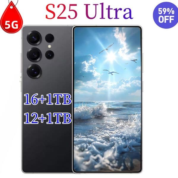 S25 s24 Ultra 7.3 Inch 5G 16GB+1TB Mobile Phones Unlocked Touch Play Screen cell phone Smart 13 System Android Smartphone Camera HD Display Face Recognition