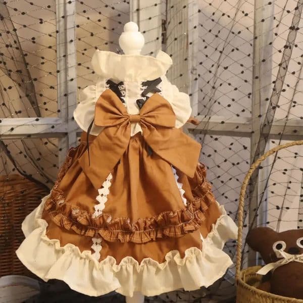 Original Handmade Custom Dog Lolita Skirt Cat Lace Retro Maid Princess Dress Bunny Skirt Cat Dress for Pet Kawaii Clothes 250207BJ