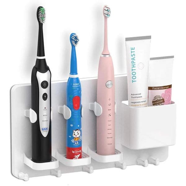 Adhesive Electric Toothbrush Holder Wall Mounted Razor Hanger Bathroom Organizer Box Bathroom Accessories 250211