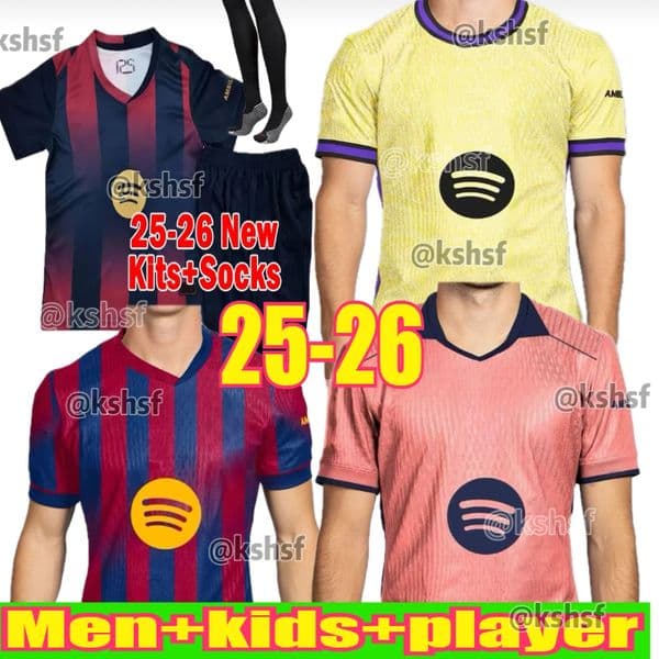 25 26 LAMINE YAMAL PEDRI GAVI Soccer Jersey LEWANDOWSKI FERRAN Camiseta De Football Shirt AUBA JOAO CANCELO F. DE JONG 2025 2026 ANSU FATI Football JOAO FELIX Men Kids