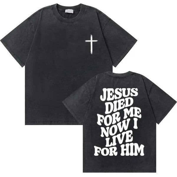 Washed Vintage hristian Jesus Good News God Loves You Bible Verse Graphi T-shirts Men Women Fashion asual Oversized T Shirt 26Y0422