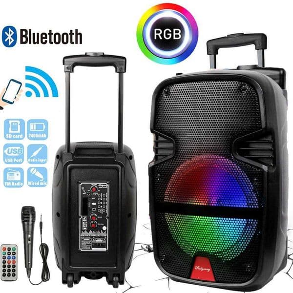 3000 Watts Wireless Portable Party Speaker With Microphone Remote 8 Subwoofer High Quality Big Sound Z250213