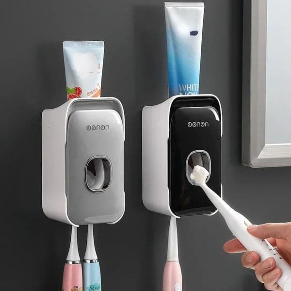 High quality automatic dental pad dispenser extruder with toothbrush holder wall mounted bathroom accessory set 250208