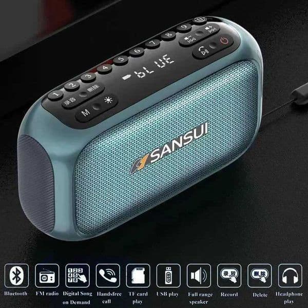 Mini Portable FM Radio Outdoor Heavy Bass Speaker Recorder With LED Display Wireless Handsfree TF USB MP3 Music Player Z250213