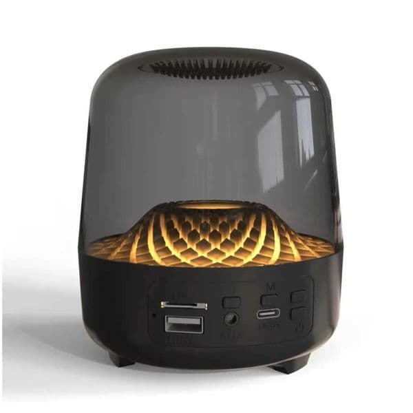 speaker heavy bass transparent glass wireless speaker with TF Card FM AUX Audio LED Light Z250213