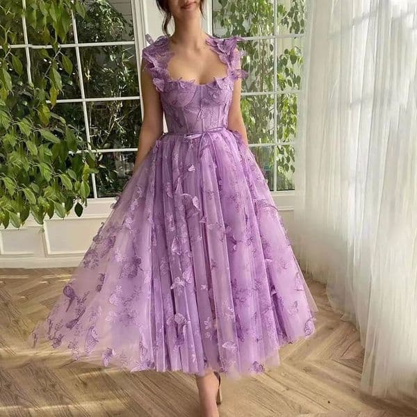 (13) Women's wedding dress tulle strapless sleeveless high slit bridal party beach dress