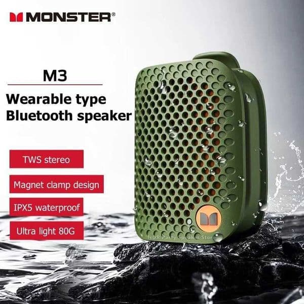 M3 New Wearable Wireless Speakers IPX5 Waterproof Magnetic Clip On Mini Speakerphone Sound Built In Microphone Z250213