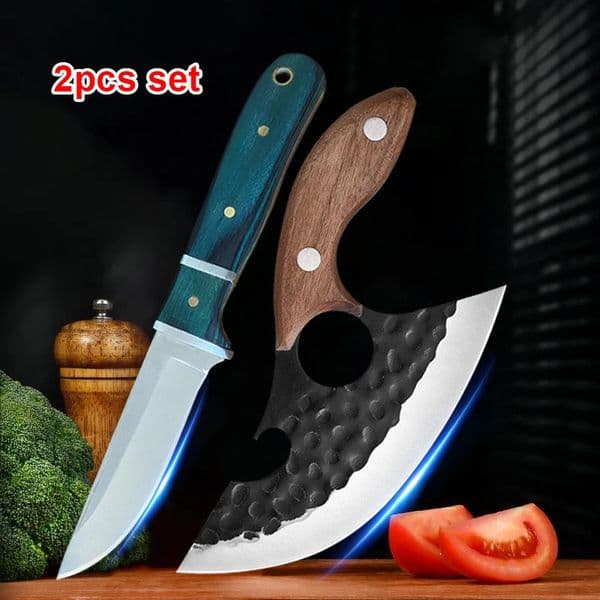 Utility Knife Barbecue Open Bottle Cleaver Meat Fruit Vegetables Boning Wood Handle With Sheath Knives Kitchen Chef Cutter 250211