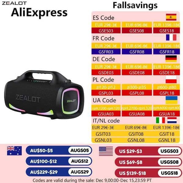 Zealot S79 100W Wireless speaker Outdoor Portable Subwoofer Speaker Hifi Sound qualityDual Pairing Fast Charging24000mAh. Z250213