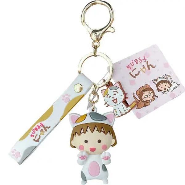 Cartoon Chibi Maruko-chan Keychain Cute girl dolls Cat Decorative Model Pendant Keychain Decoration Toys Jewelry Gifts